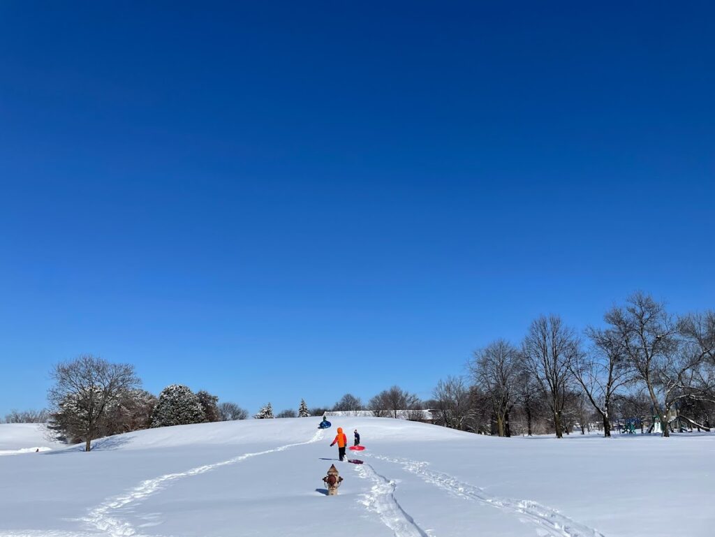 boys in the snow enjoying a break from classical conversations