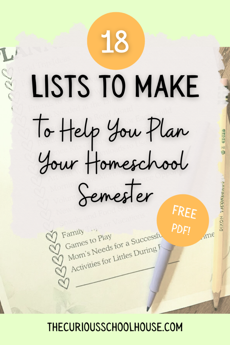 Simple Homeschool Planning: 18 Lists to Help You (free PDF)