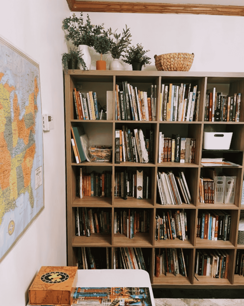 homeschool organization, our homeschool room with ikea bookshelves