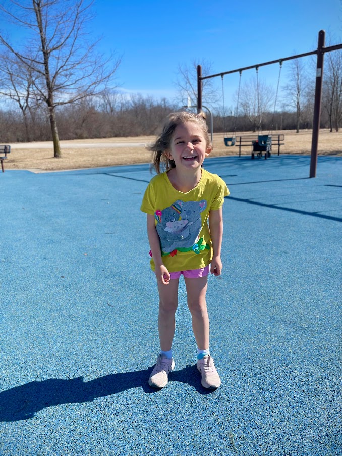 homeschool girl at a playground