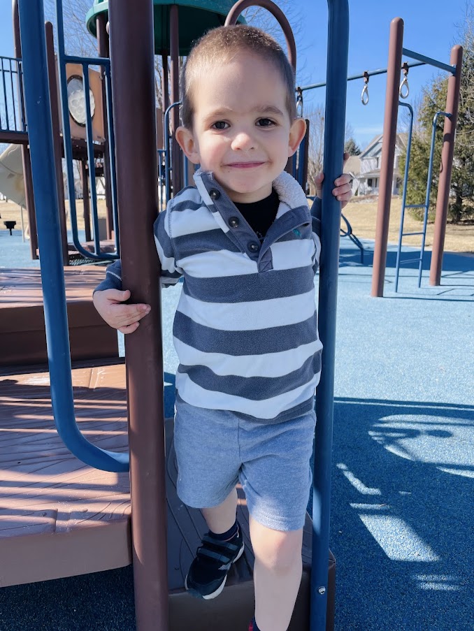 homeschool toddler boy at the playground