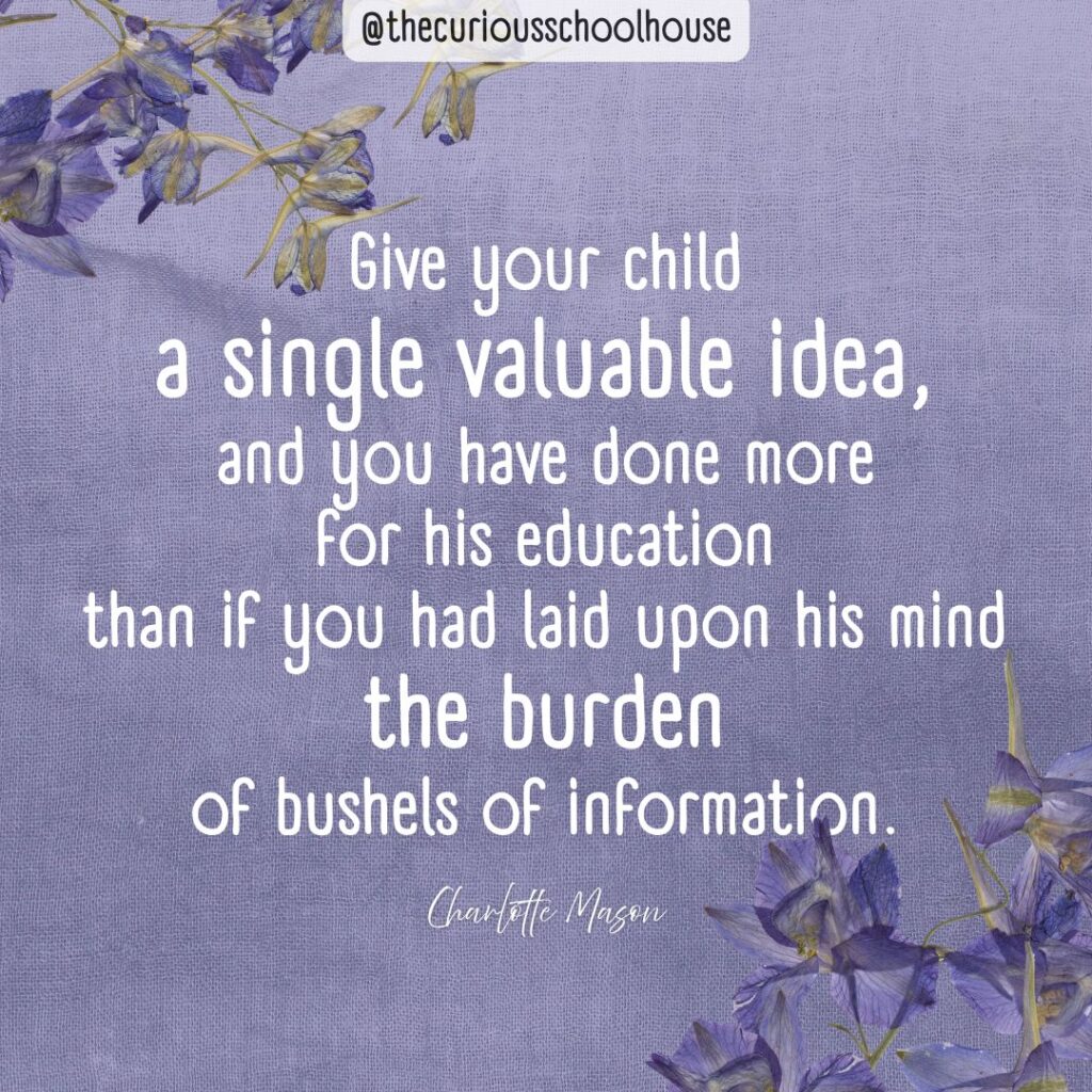 charlotte mason quote on ideas